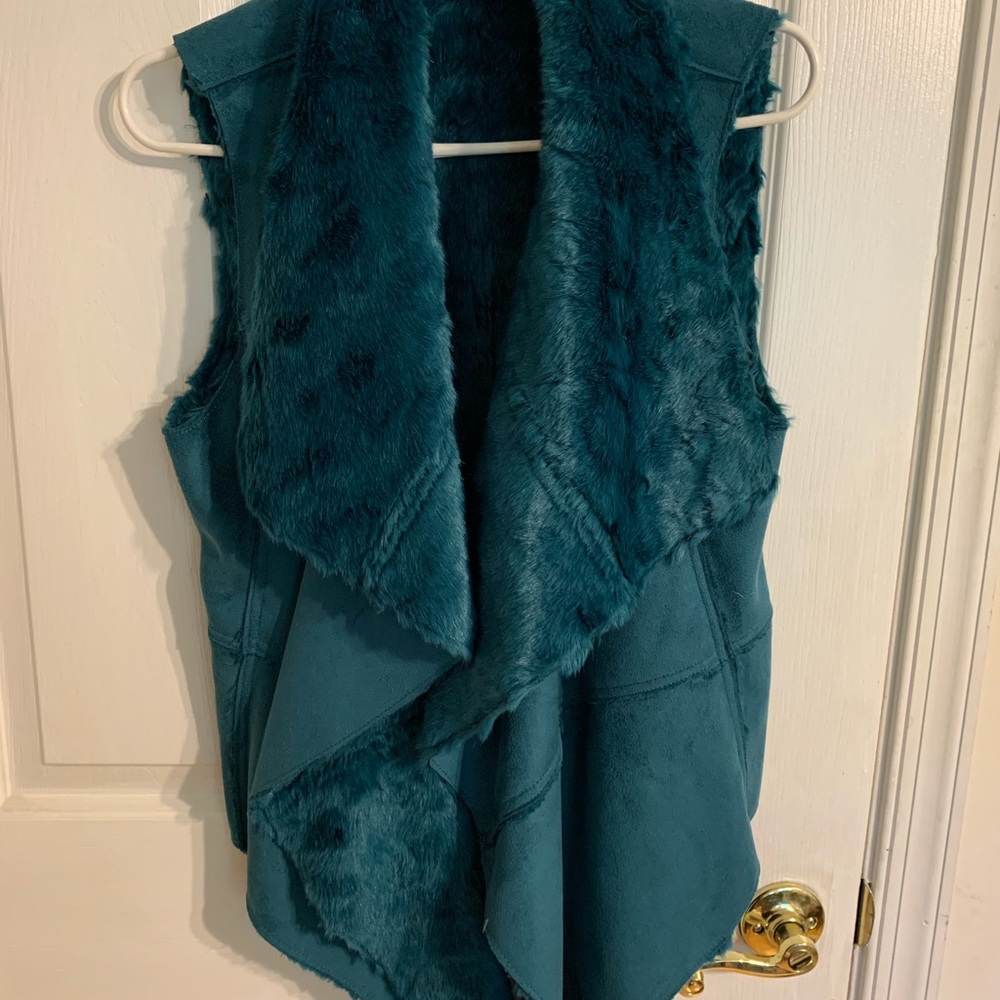 I Heart Ronson Reversible Blue Fur Jacket